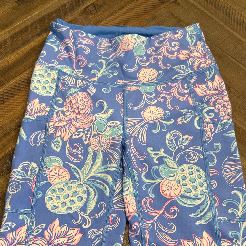 Lilly Pulitzer Luxletic Floral Blue Leggings - Picture 2 of 5